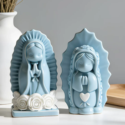 Molde Virgencita con Flores 3D