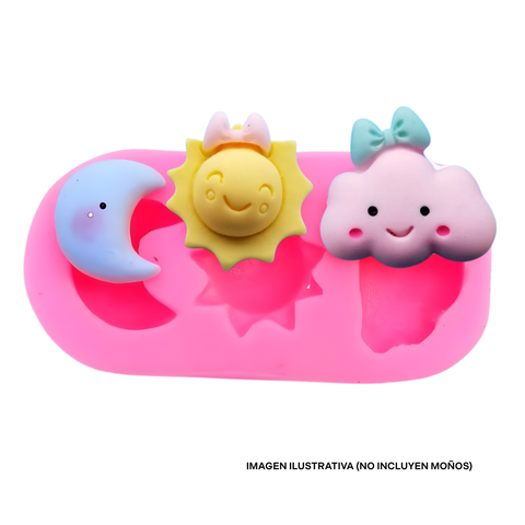 Molde Nube, Sol y Luna 2D