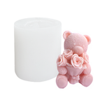 Molde Osito Ramo de Rosas 3D