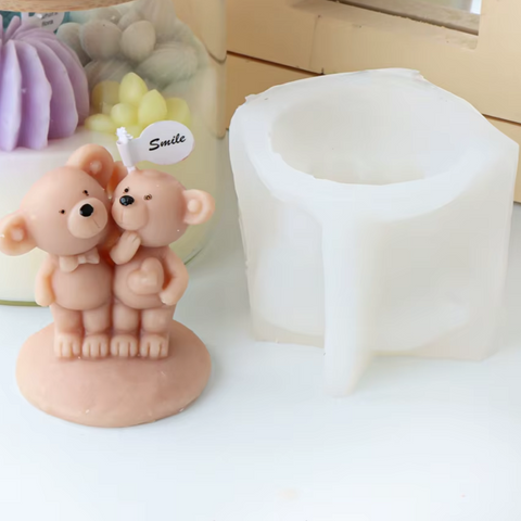 Molde Parejita de Ositos Chismocitos 3D