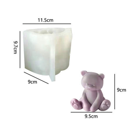 Molde Osito Peluche Sentadito 3D