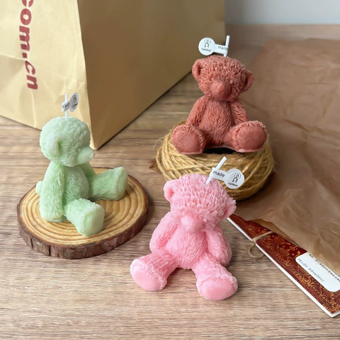 Molde de Silicón Osito de Peluche Sentado Chico