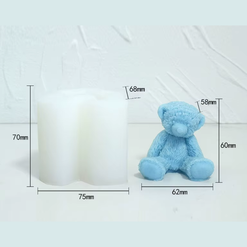 Molde de Silicón Osito de Peluche Sentado Chico