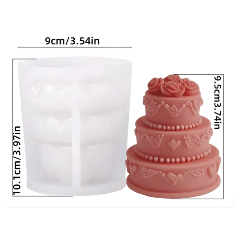 Molde Pastel 3 Pisos 3D