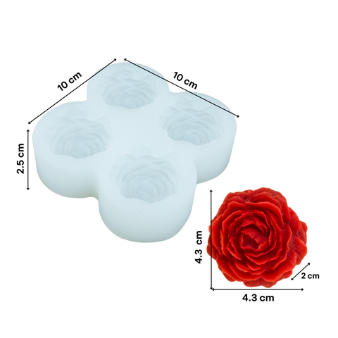 Molde 4 Peonias Chicas