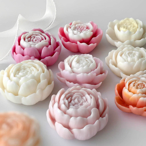 Molde Peonia Abriendo 3D