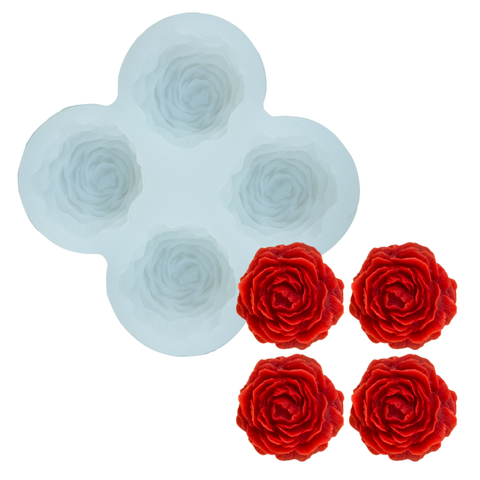 Molde 4 Peonias Chicas