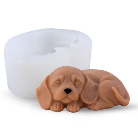 Molde Perrito Basset Dormidito 3D