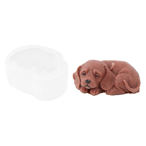 Molde Perrito Basset Dormidito 3D