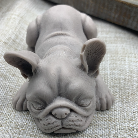 Molde Perro Bulldog Francés Echado 3D