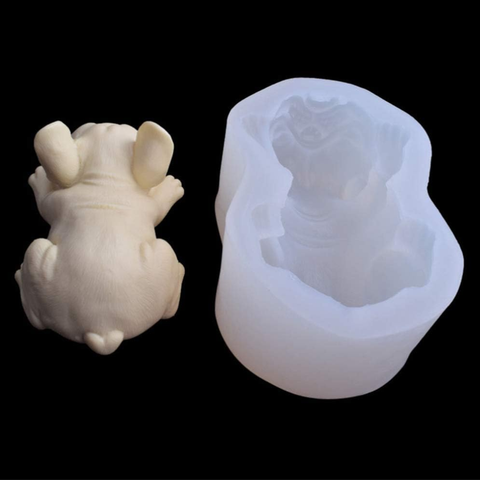 Molde Perro Bulldog Francés Echado 3D