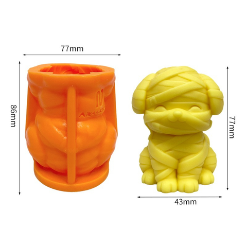 Molde para Vela Cachorrito Momia 3D