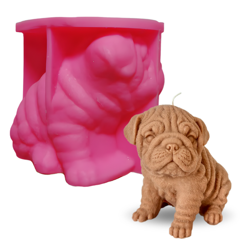 Molde Perro Shar Pie 3D