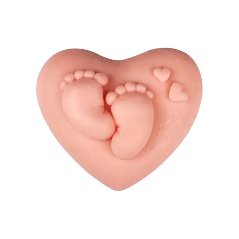 Molde de Silicón Corazón con Piecitos Baby Shower 2D