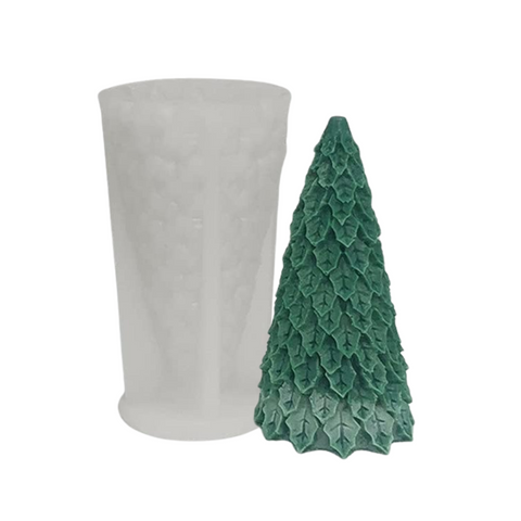 Molde Árbol Navideño 3D Hojitas 9 cm