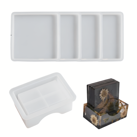 Set Portavasos Cuadrado con Base