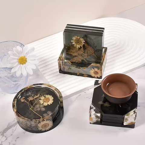 Set Portavasos Cuadrado con Base