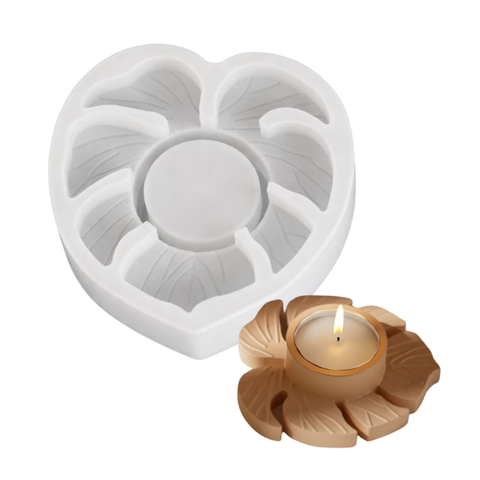 Molde Porta Vela Hoja