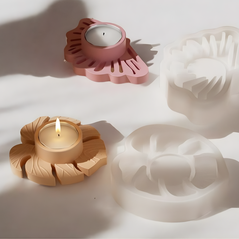 Molde Porta Vela Hoja