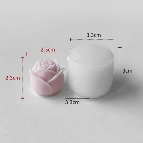 Molde Rosa Botón Pequeña 3D