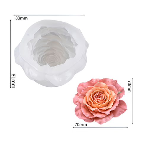 Molde Rosa de Jardín 3D
