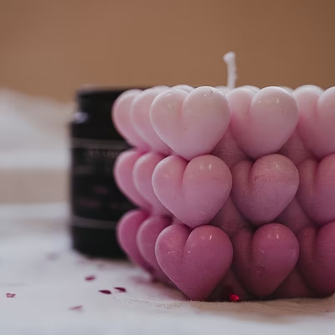 Molde de Silicón Cubo Rubik Love Dúo Vela