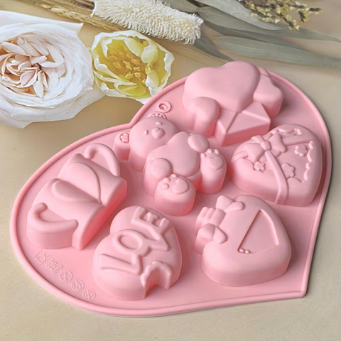 Molde De Silicón San Valentín 6 cavidades