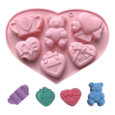 Molde De Silicón San Valentín 6 cavidades