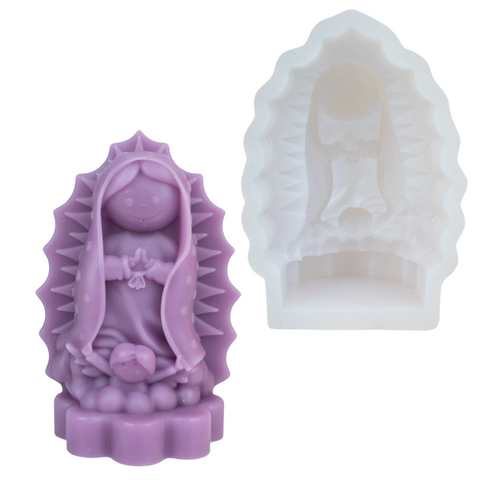 Molde Virgencita Plis 3D 11 cm Molde de Silicón