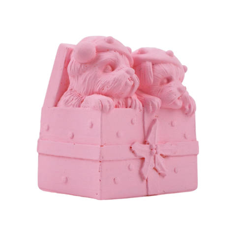 Molde Cajita de Regalo Cachorros 3D