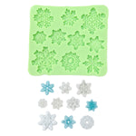 Molde de Silicón copos de nieve para manualidades navideñas