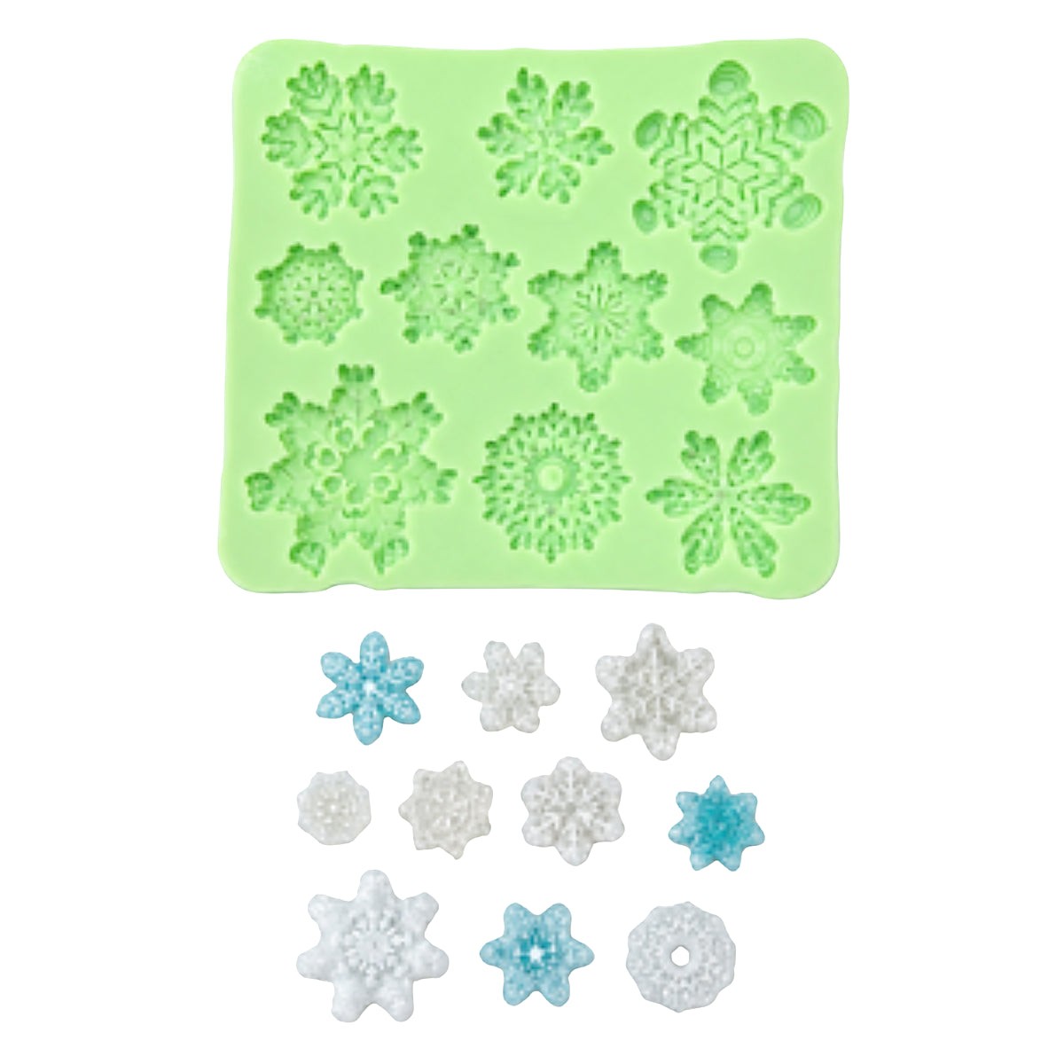 Molde de Silicón copos de nieve para manualidades navideñas