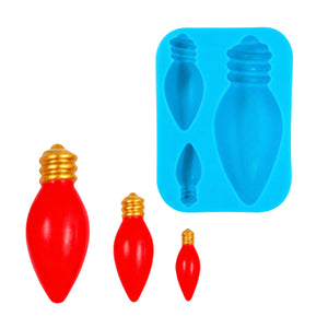 Molde de Silicón focos navideños para manualidades navideñas