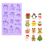 Molde de Silicón con figuras navideñas para fondant y repostería