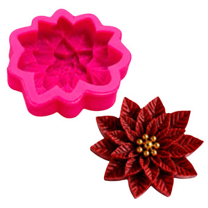 Molde de Silicón flor de nochebuena grande para manualidades navideñas