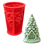Molde de Silicón pino y casita para manualidades navideñas