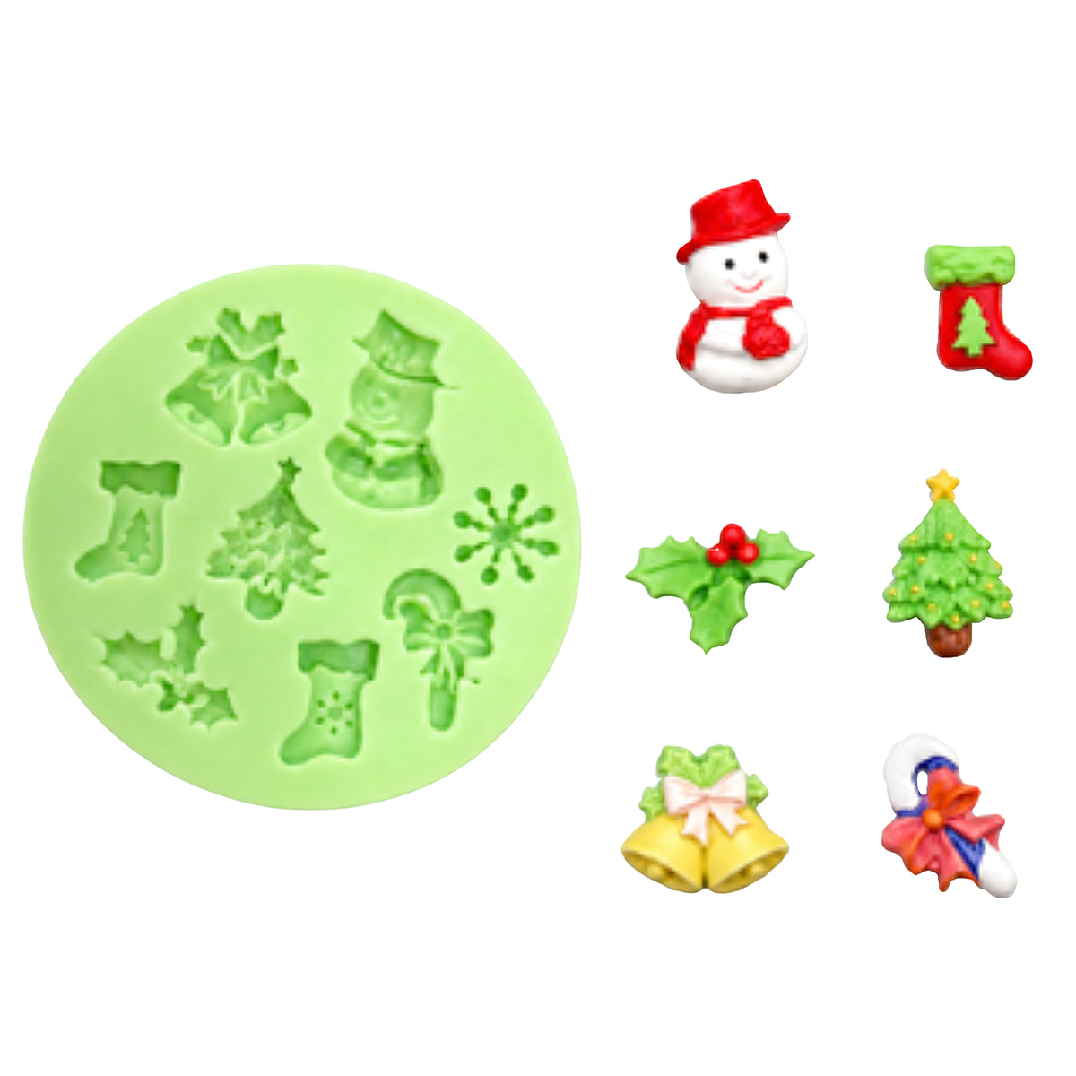 Molde de Silicón diseño XMAS para manualidades navideñas