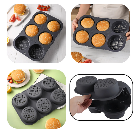 Molde De Silicón para hamburguesas 6 cavidades