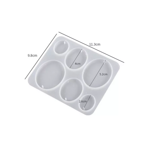 Molde para Colgantes Oval Dijes para Resina Molde de Silicón