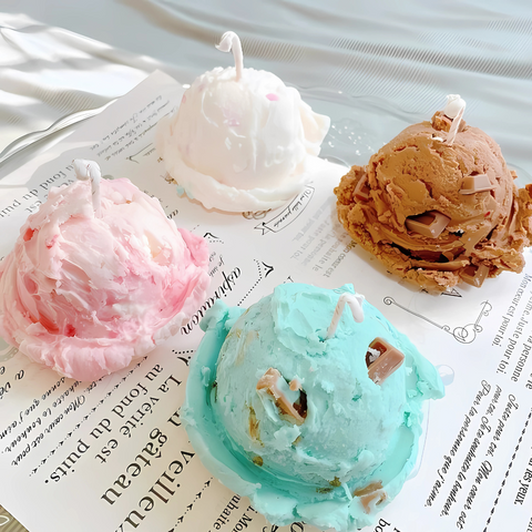 Molde de Silicón Bola de Helado para vela