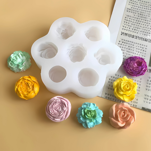 Molde De Silicón 7 Flores Mix