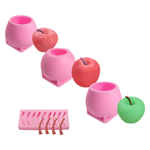 Molde de 3 manzanas 3D más palitos