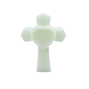 Molde de Silicón Cruz con Corazón Vela Religiosa