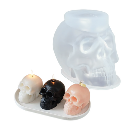 Molde de Silicón cráneo transparente grande