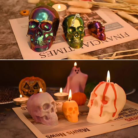 Molde de Silicón cráneo transparente grande