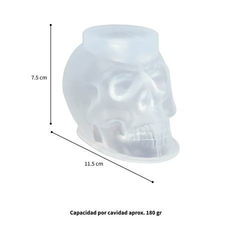 Molde de Silicón cráneo transparente grande