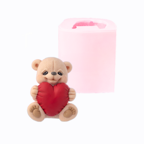 Molde Oso De Gran Corazón vela 3D