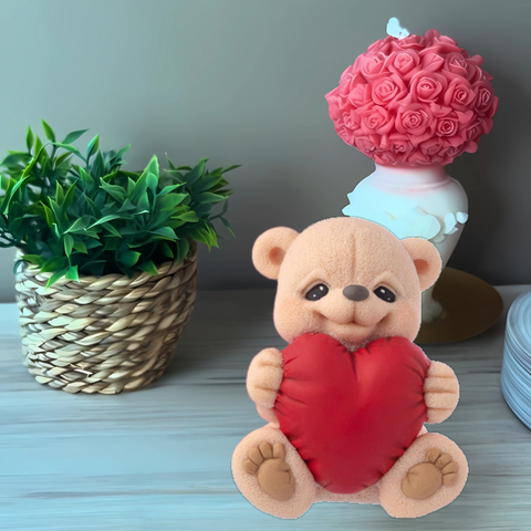 Molde Oso De Gran Corazón vela 3D