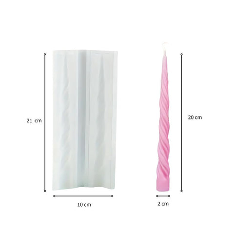 Molde De Silicón Vela Artesana espiral.