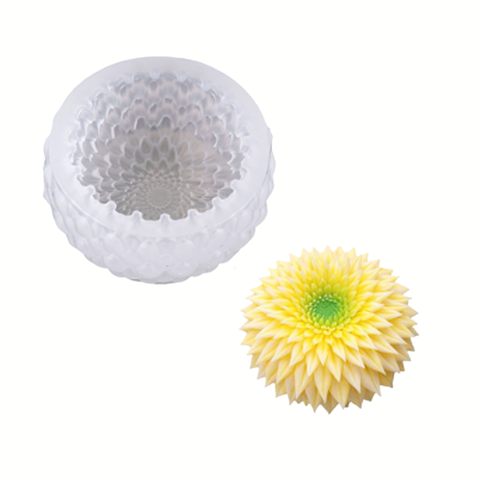 Molde para Vela 3D Flor Dalia puntiaguda.